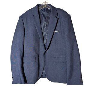 Mens Coofandy Navy Blue Blazer Jacket XL 100% Polyester Single-Breasted Two-Butt
